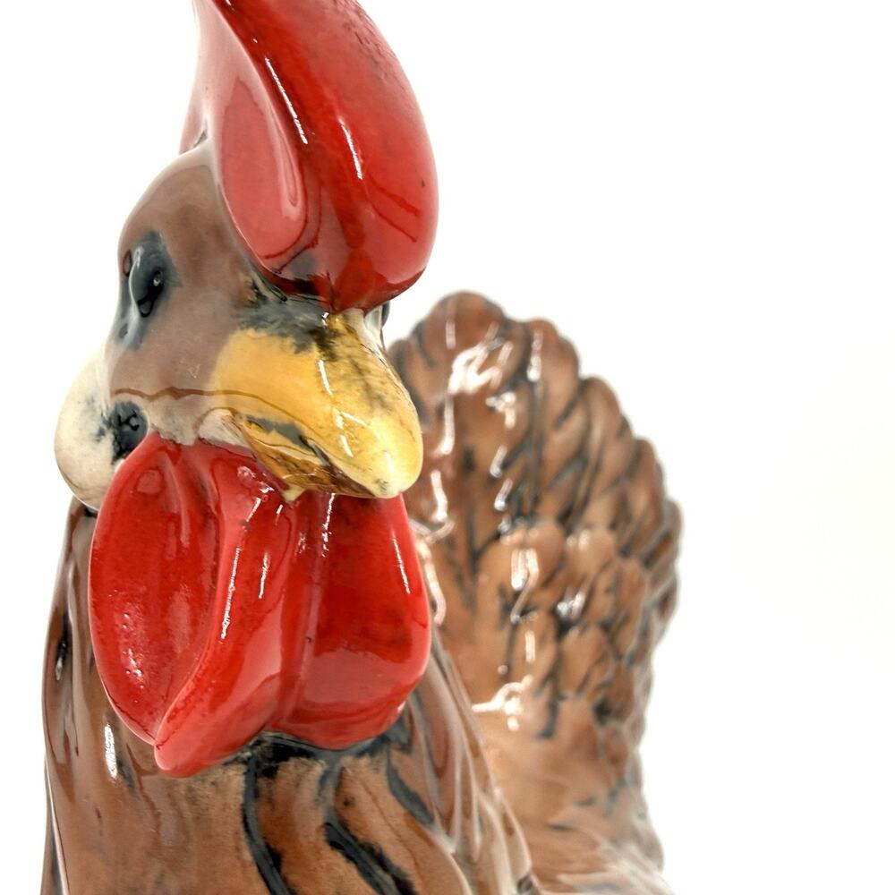 Atlantic Mold Ceramic Hen & Chick Figurine 13.5” Hand Painted Vintage Glazed - Picture 9 of 16